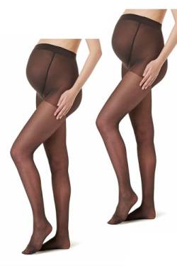 Noppies Strumpfhose 2-Pack Maternity Tights 20 Den - Farbe: Nearly Black - Größe: L/Xl von Noppies