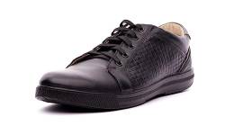 Nordan 1341R Herren Sneakers, aus hochwertigem Leder, ideal für Business und Freizeit (schwarz 100, 45) von Nordan