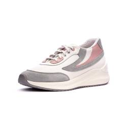 Nordan Modische Sneaker Damen. Sportschuhe Damen aus Leder. Art. 0017 (weiß grau 9899, 43) von Nordan