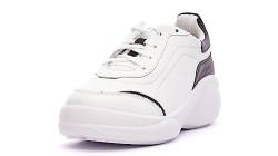 Nordan Modische Sneaker Damen. Sportschuhe Damen aus Leder. Art. 4703R weiß schwarz 401, 38 von Nordan