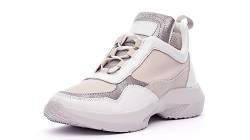 Nordan Modische Sneaker Damen. Sportschuhe Damen aus Leder. Art. 4902R grau Weiss 440, 39 von Nordan