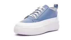 Nordan Modische Sneaker Damen. Sportschuhe Damen aus Leder. Art.4602R, Cyan Weiss 408, 40 von Nordan