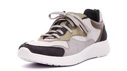 Nordan Original Sneaker Herren. Bequeme Trainers aus Leder. Art. 48160/48170, grau schwarz Khaki 170550, 43 von Nordan