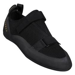 Nordcore Kletterschuhe - Leichte, atmungsaktive Kletterschuhe Herren und Frauen - Wanderschuhe mit Doppelriemenverschluss - eng anliegende, rutschfeste Wanderstiefel, Schwarz, 37 EU von Nordcore