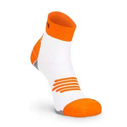 Nordhorn Kurze Sportsocken für Damen & Herren, Quarter Sneaker Socken Atmungsaktiv zum Laufen, Joggen, Fitness, Radfahren (Orange, 38-40) von Nordhorn