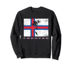 Färöer Inseln Flagge Umriss Silhouette Urlaub Reise Foroyar Sweatshirt von Nordic Cross
