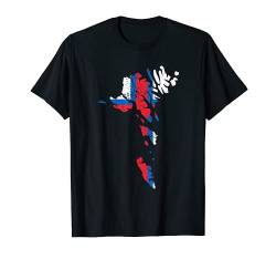 Färöer Inseln Umriss Silhouette Flagge Urlaub Reise Natur T-Shirt von Nordic Cross