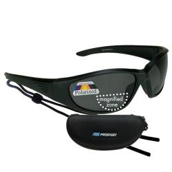 proSPORT Polarisierte bifokale Sonnenbrille für Herren und Damen, zum Angeln, blendfrei, Mattschwarze Rauchgläser mit Reißverschluss-Etui und Halterung, Large von Nordic ProStore