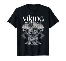 Viking World Tour Wikinger Viking Krieger Axt T-Shirt von Nordische Mythologie, Wikinger Krieger & Valhalla