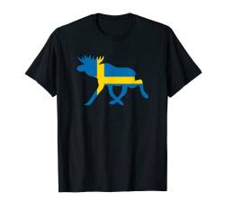 Elch Schweden Flagge T-Shirt von Nordland Designs