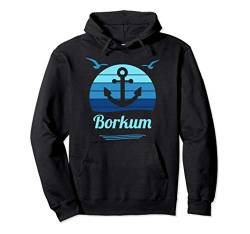 Borkum Moin Nordsee Urlaub Ostfriesland Vintage Pullover Hoodie von Nordsee Urlaub mit Strand & Leuchtturm Geschenke