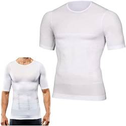 Men's Posture Corrector t-Shirt for Fitness,Workout & Casual Wear, Men Body Shaper Slimming t-Shirt Compression Shirts (XL, White) von Nordterm