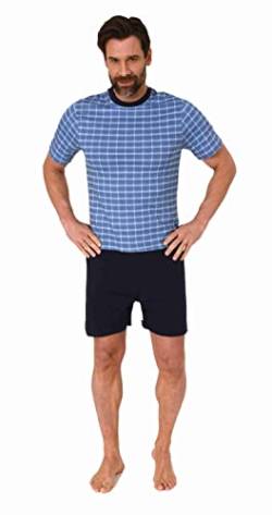 Normann Care Herren Pflegeoverall Kurzarm Einteiler Schlafanzug mit Reissverschluss am Rücken und Bein, Farbe:blau, Größe:XS von Normann Care