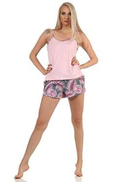 Ärmelloser Damen Spaghetti Träger Shorty Pyjama, Übergrössen, Farbe:rosa, Größe2:44/46 von Normann