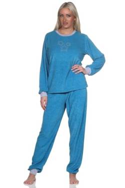 Normann Damen Frottee Schlafanzug Homewear Loungewear - auch in Übergröße, Farbe:türkis, Größe:60-62 von Normann