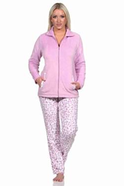 Normann Damen Hausanzug Homewear aus Coralfleece im Animal Look, Farbe:pink, Größe:36/38 von Normann