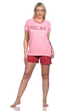 Normann Damen Shorty Schlafanzug, Pyjama im Casual Look - 122 205 10 757, Farbe:rosa, Größe:40-42 von Normann