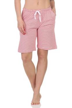 Normann Damen Shorty Schlafanzug Pyjama Hose kurz - perfekt zu kombinieren, Farbe:Streifen_pink, Größe:36-38 von Normann