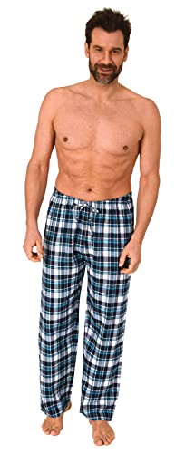 Normann Herren Flanell Schlafanzug Pyjama Hose in toller Karo-Optik, Farbe:türkis, Größe:64-66 von Normann
