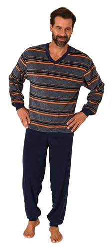 Normann Herren Schlafanzug mit Bündchen in Frottee Qualität-auch in Übergrössen, Farbe:orange, Größe:68-70 von Normann