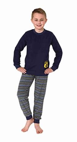 Normann Jungen Frottee Langarm Schlafanzug Pyjama mit Bündchen und Skaterboard-Motiv, Farbe:gelb, Größe:140 von Normann