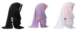 3 Stücke Mädchen Kopftuch Kinder Muslimischer Hijab mit Blumen Kleines Mädchen Moslem Schal Elegante Arabien Islamische Kopfkappe von Norsen