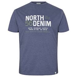 North 56-4 Herren North 56denim bedrukt T-shirt T Shirt, Blue Melange, 6XL Große Größen EU von North 56-4