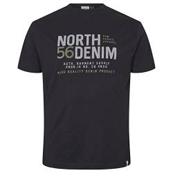 North 56-4 Herren North 56denim trykt T-shirt T Shirt, Schwarz, 6XL Große Größen EU von North 56*4