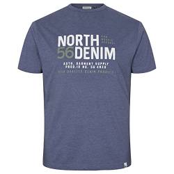 North 56-4 Herren T-shirt met print van north 56denim T Shirt, Blue Melange, 8XL Große Größen EU von North 56*4