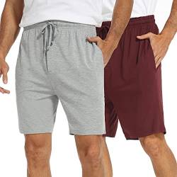 North Bund Herren Schlafanzughose Kurz Pyjamahose 2er Pack Schlafshorts Freizeithose Sommer Nachtwäsche Schlafhose Weich Shorts Sleephose Für Männer Shorty Schlafanzugshorts Seitentaschen Mit Taschen von North Bund