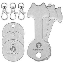 Einkaufswagenlöser aus Edelstahl – Abziehbarer Einkaufswagenchip Einkaufschip Schlüsselanhänger - Schlüssel Chip für Einkaufswagen (3 Set) von Northdeer
