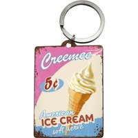 Nostalgic-Art Schlüsselanhänger mit Gravur Edelstahl Schlüsselanhänger Eckig - Ice Cream von Nostalgic-Art