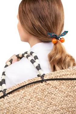 Haargummi mit Kirschen für Mädchen Haarband haarschonend weiches Gummiband (orange) von Nothing but Love