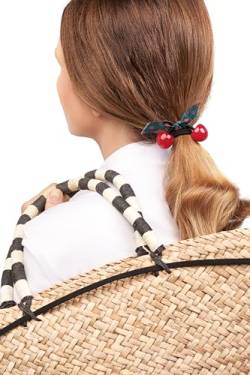 Haargummi mit Kirschen für Mädchen Haarband haarschonend weiches Gummiband (rot) von Nothing but Love