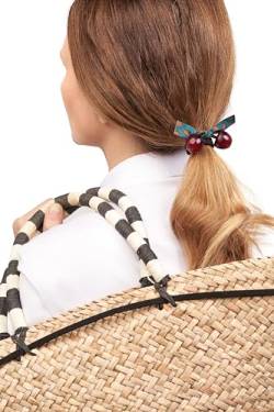 Haargummi mit Kirschen für Mädchen Haarband haarschonend weiches Gummiband (weinrot) von Nothing but Love