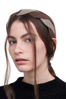 Haarreif Haarband Stirnband Kopfband Vintage Retro Style Textil Damen Haarschmuck (dunkelbraun, weiß) von Nothing but Love