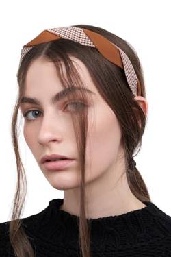 Haarreif Haarband Stirnband Kopfband Vintage Retro Style Textil Damen Haarschmuck (hellbraun, weiß) von Nothing but Love