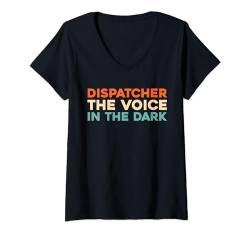 Damen Retro Leitstelle Einsatzzentrale Feuerwehr - Vintage Notruf T-Shirt mit V-Ausschnitt von Notruf Disponent Geschenke & Ideen