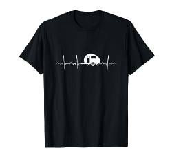 Wohnwagen Camping Herzschlag EKG Puls Frequenz T-Shirt von Novanio