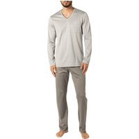 Novila Herren Pyjama beige Jersey-Baumwolle unifarben von Novila