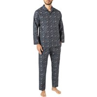 Novila Herren Pyjama blau Baumwolle Gemustert von Novila