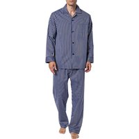 Novila Herren Pyjama blau Baumwolle Gestreift von Novila