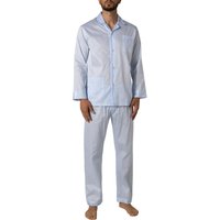 Novila Herren Pyjama blau Baumwolle Gestreift von Novila