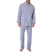 Novila Herren Pyjama blau Baumwolle Kariert von Novila