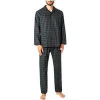 Novila Herren Pyjama blau Baumwolle Kariert von Novila