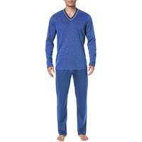 Novila Herren Pyjama blau Jersey-Baumwolle Gemustert von Novila