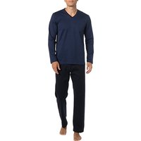 Novila Herren Pyjama blau Jersey-Baumwolle Gemustert von Novila
