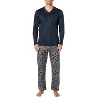 Novila Herren Pyjama blau Jersey-Baumwolle Gemustert von Novila