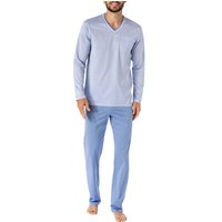 Novila Herren Pyjama blau Jersey-Baumwolle Gemustert von Novila