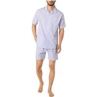 Novila Herren Pyjama blau Stoff Gestreift von Novila